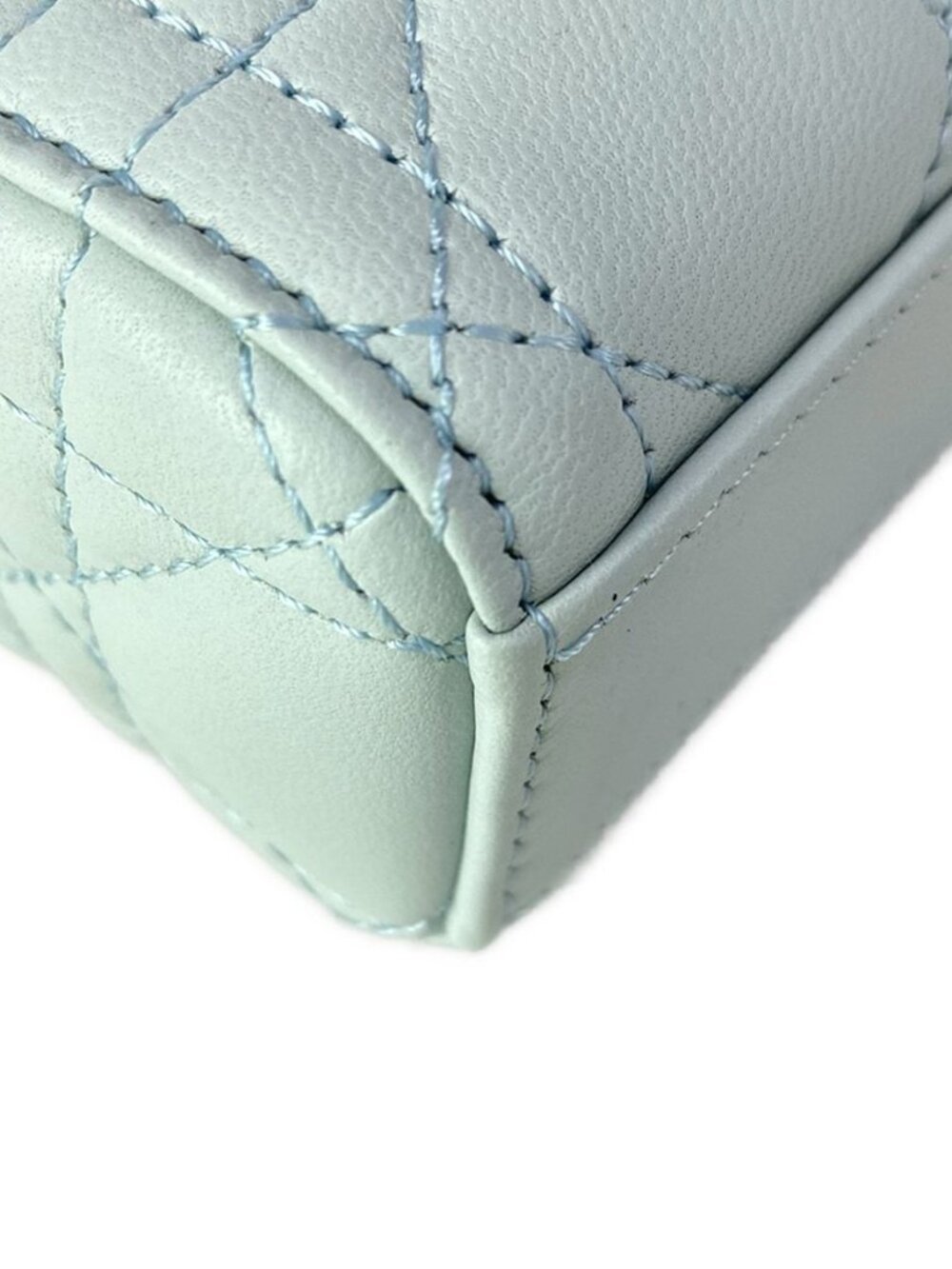 ★SOLD★ Dior Handbag Lady D-joy Bag Small Light Blue Gold Lambskin - Picture 8 of 15